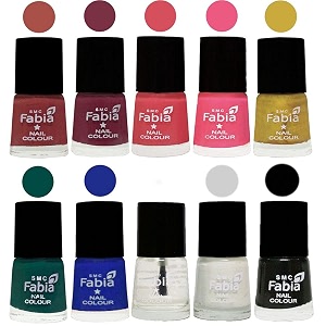 nail paint  glossy amp shine nail polish combo 6 ml each - set of 10 multicolor05573