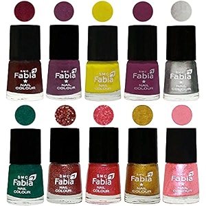 nail paint  glossy amp shine nail polish combo 6 ml each - set of 10 multicolor05944