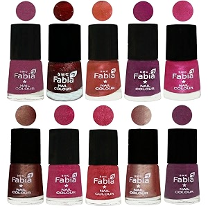 nail paint  glossy amp shine nail polish combo 6 ml each - set of 10 multicolor04920