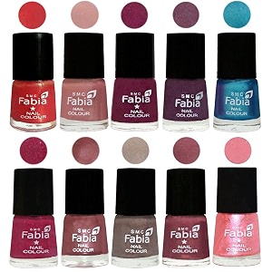 nail paint  glossy amp shine nail polish combo 6 ml each - set of 10 multicolor05299