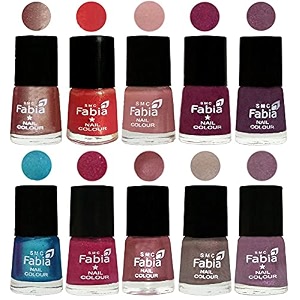 nail paint  glossy amp shine nail polish combo 6 ml each - set of 10 multicolor05239