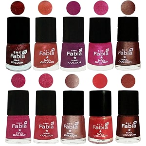 nail paint  glossy amp shine nail polish combo 6 ml each - set of 10 multicolor04960