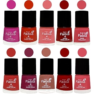 nail paint  glossy amp shine nail polish combo 6 ml each - set of 10 multicolor05413