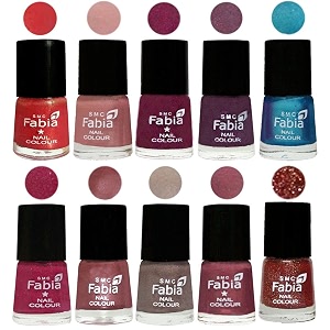 nail paint  glossy amp shine nail polish combo 6 ml each - set of 10 multicolor05294