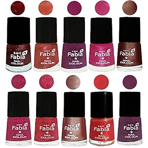 nail paint  glossy amp shine nail polish combo 6 ml each - set of 10 multicolor04965