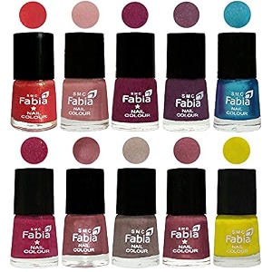 nail paint  glossy amp shine nail polish combo 6 ml each - set of 10 multicolor05290