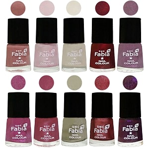 nail paint  glossy amp shine nail polish combo 6 ml each - set of 10 multicolor05700