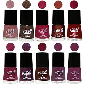 nail paint  glossy amp shine nail polish combo 6 ml each - set of 10 multicolor05866