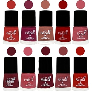 nail paint  glossy amp shine nail polish combo 6 ml each - set of 10 multicolor05485