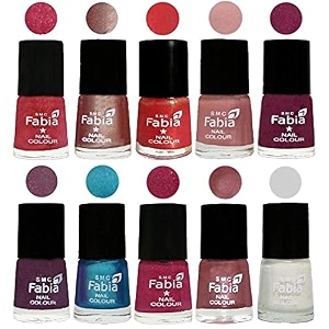 nail paint  glossy amp shine nail polish combo 6 ml each - set of 10 multicolor05227