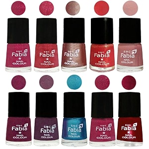 nail paint  glossy amp shine nail polish combo 6 ml each - set of 10 multicolor05171