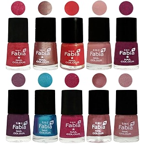 nail paint  glossy amp shine nail polish combo 6 ml each - set of 10 multicolor05206