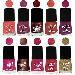 nail paint  glossy amp shine nail polish combo 6 ml each - set of 10 multicolor04885