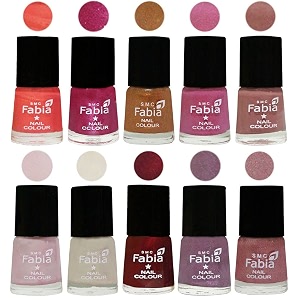 nail paint  glossy amp shine nail polish combo 6 ml each - set of 10 multicolor05596