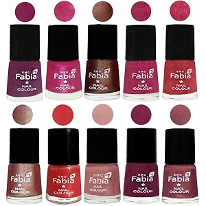 nail paint  glossy amp shine nail polish combo 6 ml each - set of 10 multicolor05029
