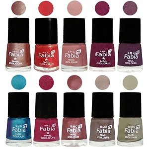 nail paint  glossy amp shine nail polish combo 6 ml each - set of 10 multicolor05242