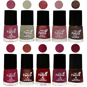 nail paint  glossy amp shine nail polish combo 6 ml each - set of 10 multicolor05818