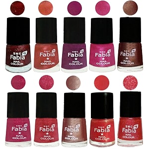 nail paint  glossy amp shine nail polish combo 6 ml each - set of 10 multicolor04971