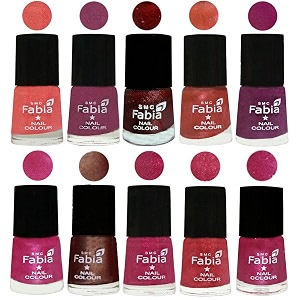 nail paint  glossy amp shine nail polish combo 6 ml each - set of 10 multicolor04854