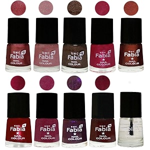 nail paint  glossy amp shine nail polish combo 6 ml each - set of 10 multicolor05864