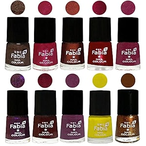 nail paint  glossy amp shine nail polish combo 6 ml each - set of 10 multicolor05886