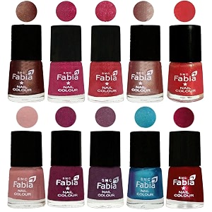 nail paint  glossy amp shine nail polish combo 6 ml each - set of 10 multicolor05131