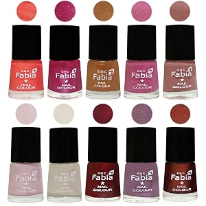 nail paint  glossy amp shine nail polish combo 6 ml each - set of 10 multicolor05599