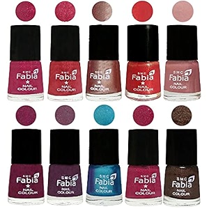 nail paint  glossy amp shine nail polish combo 6 ml each - set of 10 multicolor05168
