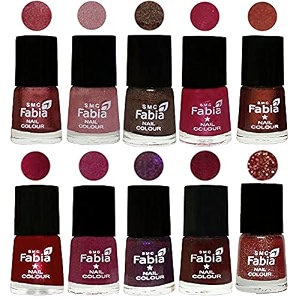 nail paint  glossy amp shine nail polish combo 6 ml each - set of 10 multicolor05855