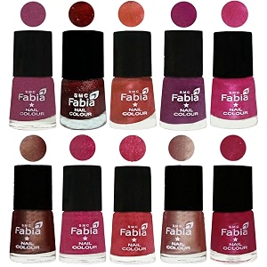 nail paint  glossy amp shine nail polish combo 6 ml each - set of 10 multicolor04914