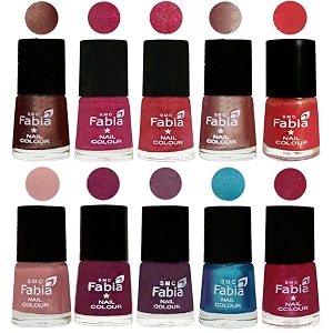 nail paint  glossy amp shine nail polish combo 6 ml each - set of 10 multicolor05129