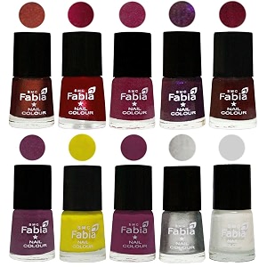 nail paint  glossy amp shine nail polish combo 6 ml each - set of 10 multicolor05913