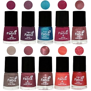 nail paint  glossy amp shine nail polish combo 6 ml each - set of 10 multicolor05366
