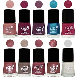 nail paint  glossy amp shine nail polish combo 6 ml each - set of 10 multicolor05338