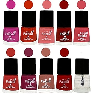 nail paint  glossy amp shine nail polish combo 6 ml each - set of 10 multicolor05418