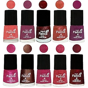 nail paint  glossy amp shine nail polish combo 6 ml each - set of 10 multicolor04860