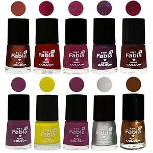 nail paint  glossy amp shine nail polish combo 6 ml each - set of 10 multicolor05909