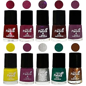 nail paint  glossy amp shine nail polish combo 6 ml each - set of 10 multicolor05919