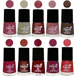 nail paint  glossy amp shine nail polish combo 6 ml each - set of 10 multicolor05825