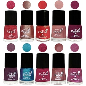 nail paint  glossy amp shine nail polish combo 6 ml each - set of 10 multicolor05202