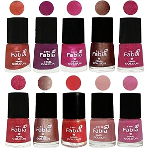 nail paint  glossy amp shine nail polish combo 6 ml each - set of 10 multicolor04991