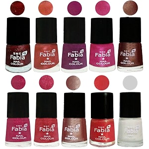 nail paint  glossy amp shine nail polish combo 6 ml each - set of 10 multicolor04978