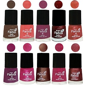 nail paint  glossy amp shine nail polish combo 6 ml each - set of 10 multicolor04818