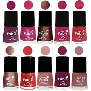 nail paint  glossy amp shine nail polish combo 6 ml each - set of 10 multicolor05044