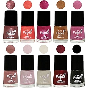 nail paint  glossy amp shine nail polish combo 6 ml each - set of 10 multicolor05589