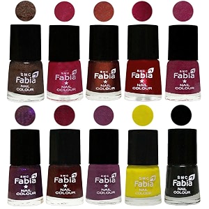 nail paint  glossy amp shine nail polish combo 6 ml each - set of 10 multicolor05889