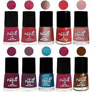 nail paint  glossy amp shine nail polish combo 6 ml each - set of 10 multicolor05184