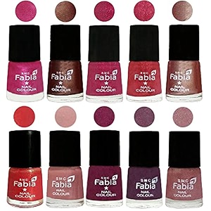 nail paint  glossy amp shine nail polish combo 6 ml each - set of 10 multicolor05086
