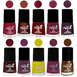 nail paint  glossy amp shine nail polish combo 6 ml each - set of 10 multicolor05898