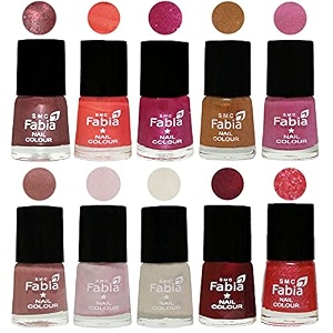nail paint  glossy amp shine nail polish combo 6 ml each - set of 10 multicolor05583
